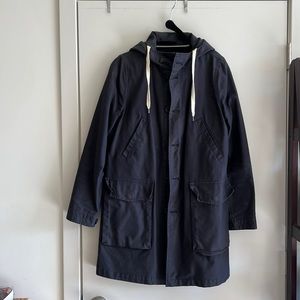 J.Crew Navy Raincoat with Hood Size Small